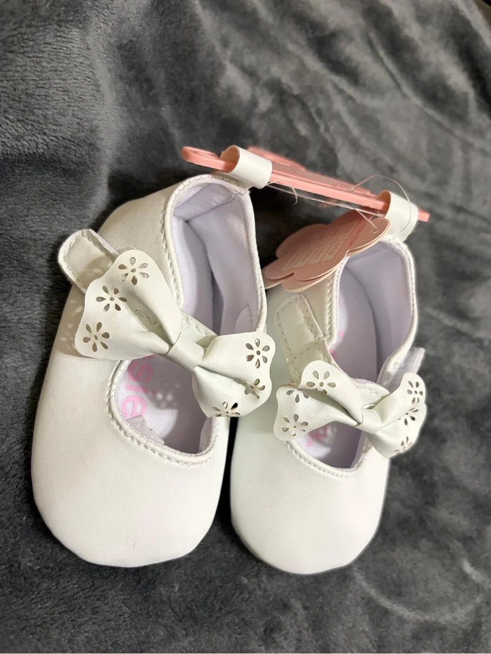 White Baby Girls' Bow Mary Jane Shoes